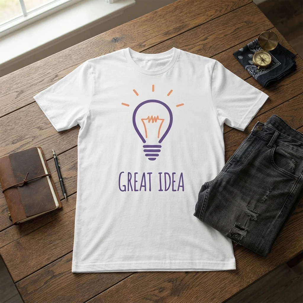 Graphic Printed Tee – Great Idea Flatlay